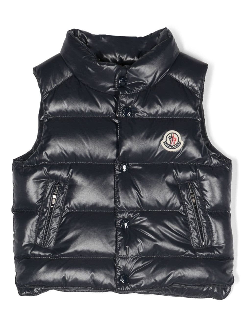 Moncler Enfant logo-patch quilted vest - Blue von Moncler Enfant