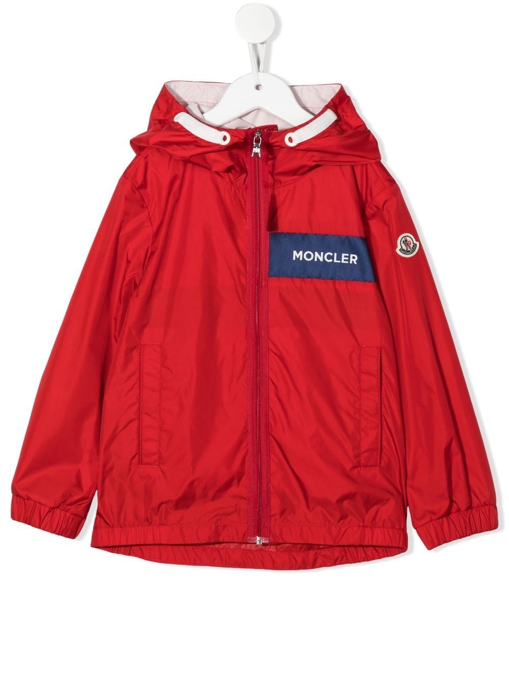 Moncler Enfant logo patch rain jacket - Red von Moncler Enfant