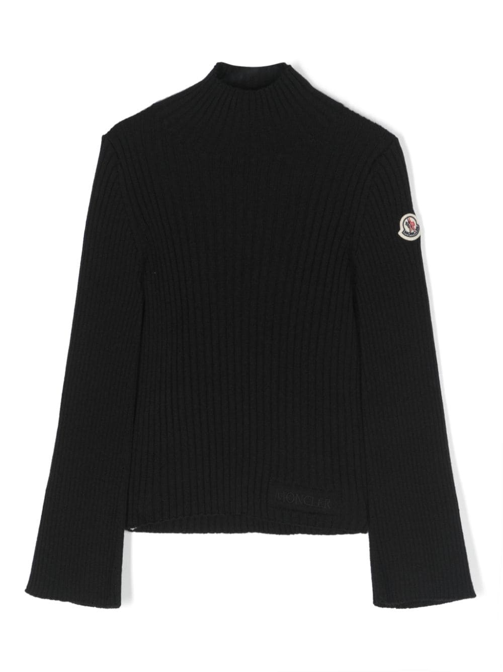 Moncler Enfant logo-patch ribbed jumper - Black von Moncler Enfant