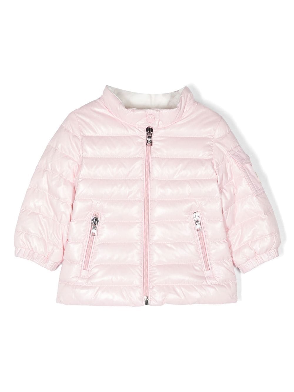 Moncler Enfant logo-patch sleeve jacket - Pink von Moncler Enfant