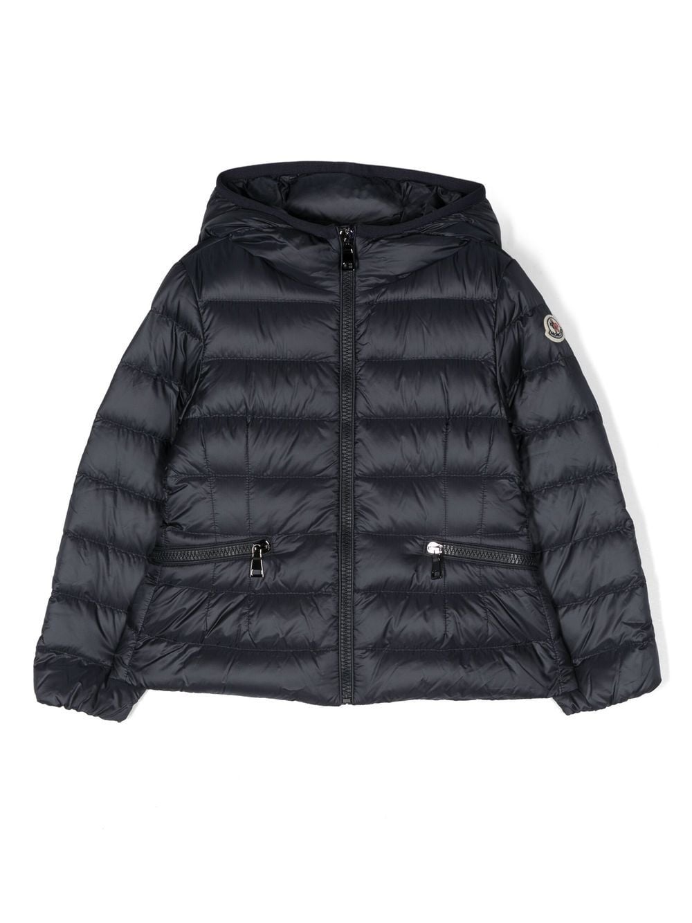 Moncler Enfant logo-patch sleeve padded jacket - Blue von Moncler Enfant