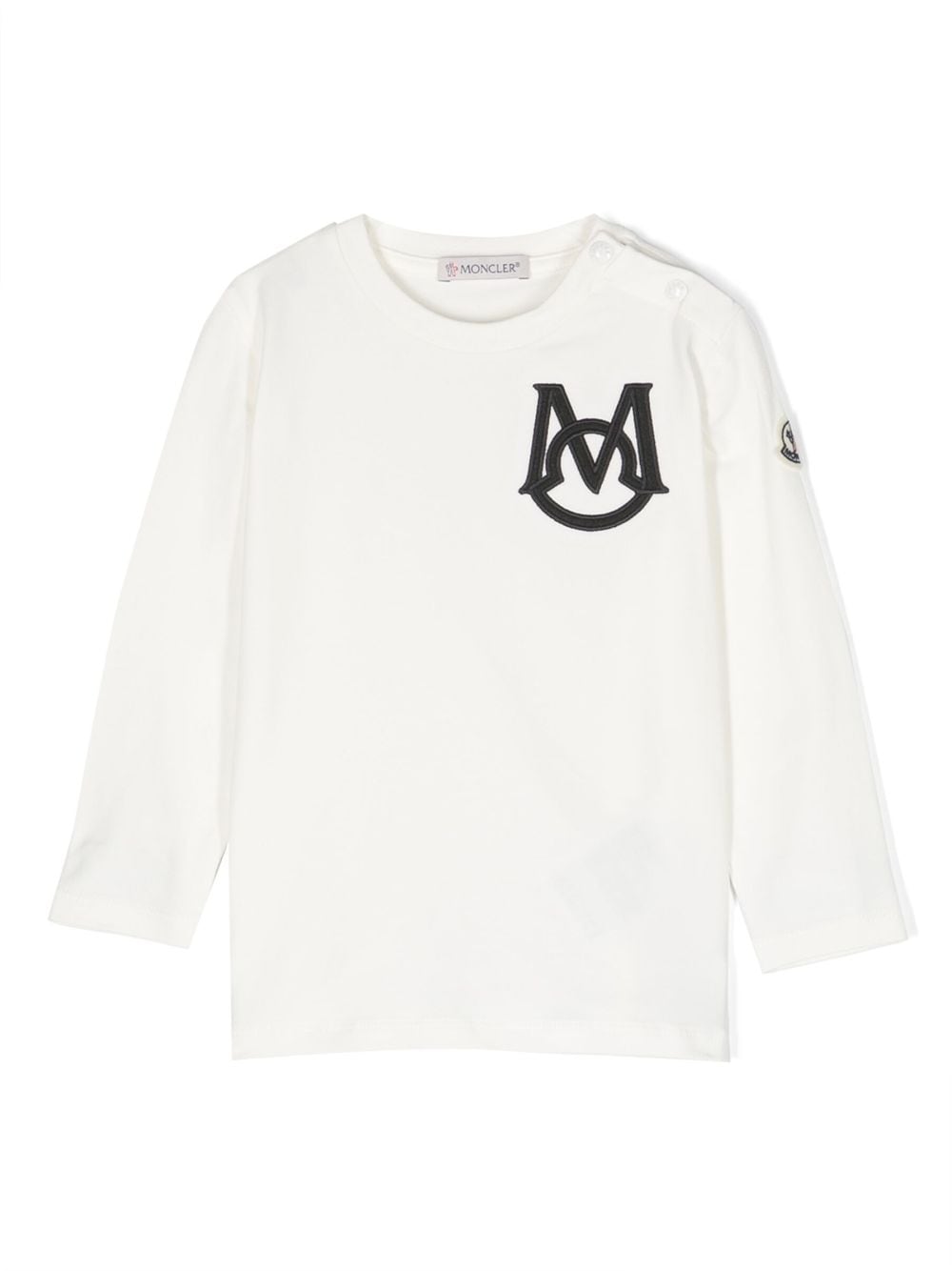 Moncler Enfant logo-patch stretch-cotton sweatshirt - White von Moncler Enfant