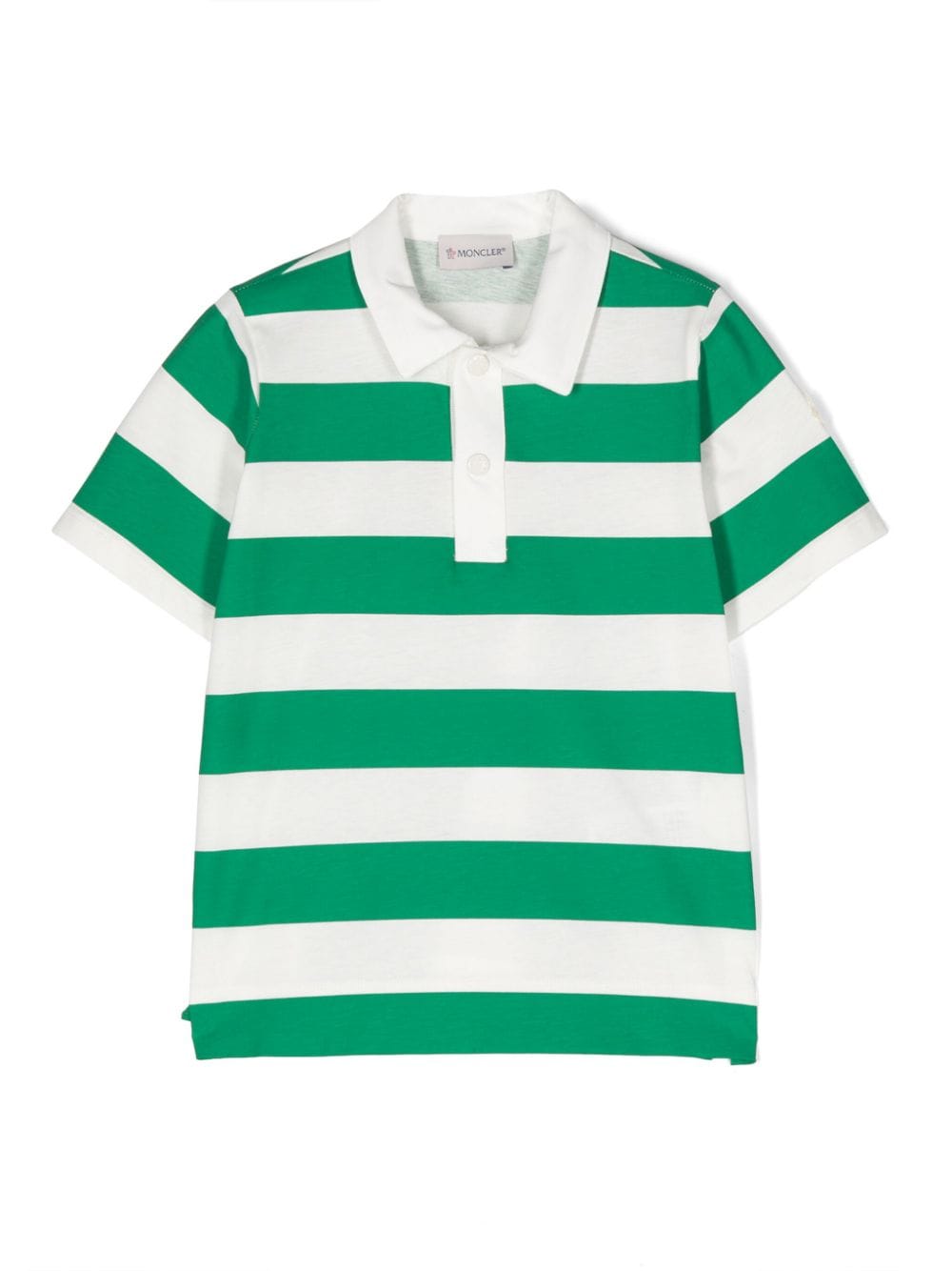 Moncler Enfant logo-patch striped polo shirt - White von Moncler Enfant