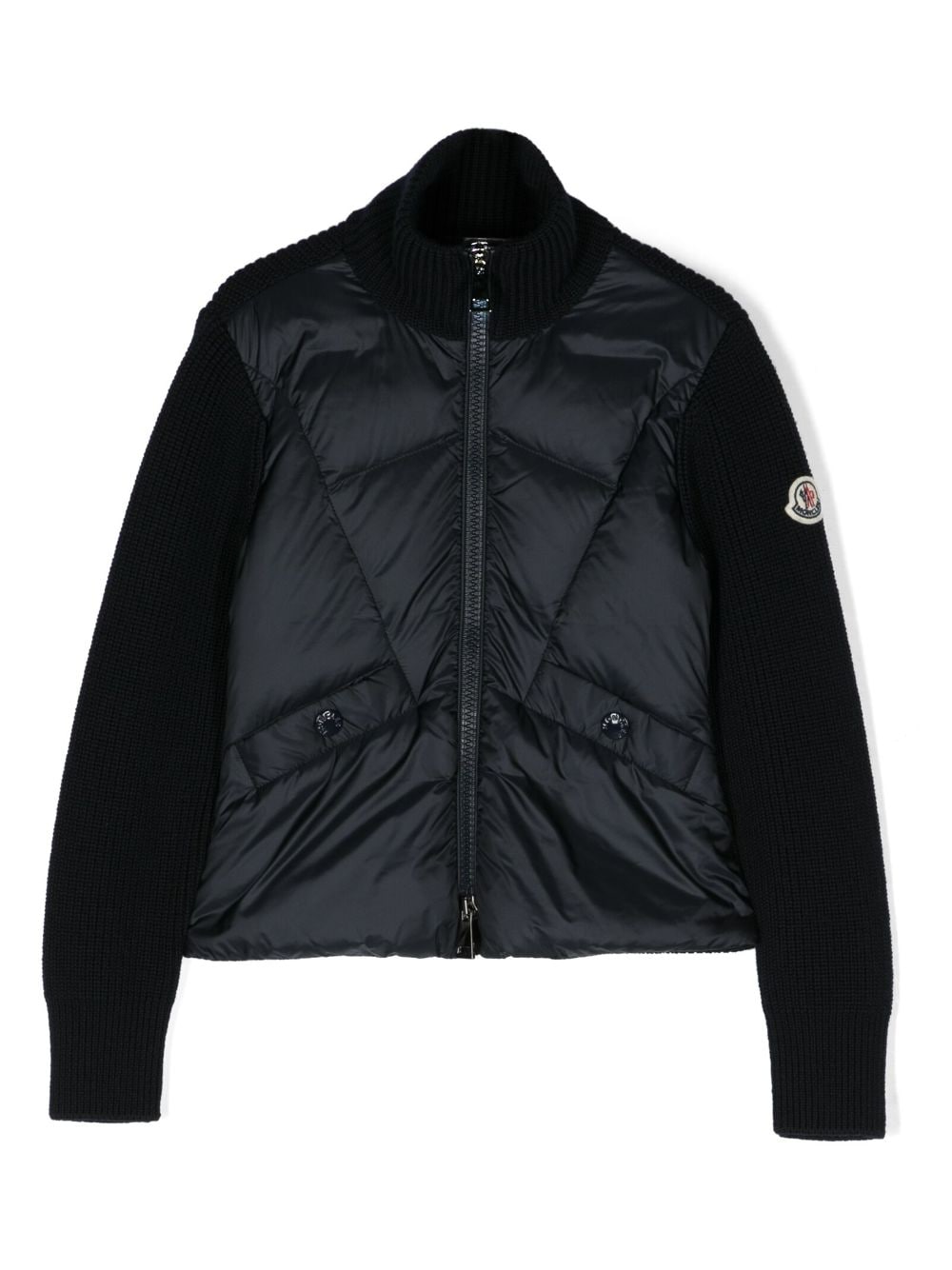 Moncler Enfant logo-patch wool padded jacket - Blue von Moncler Enfant