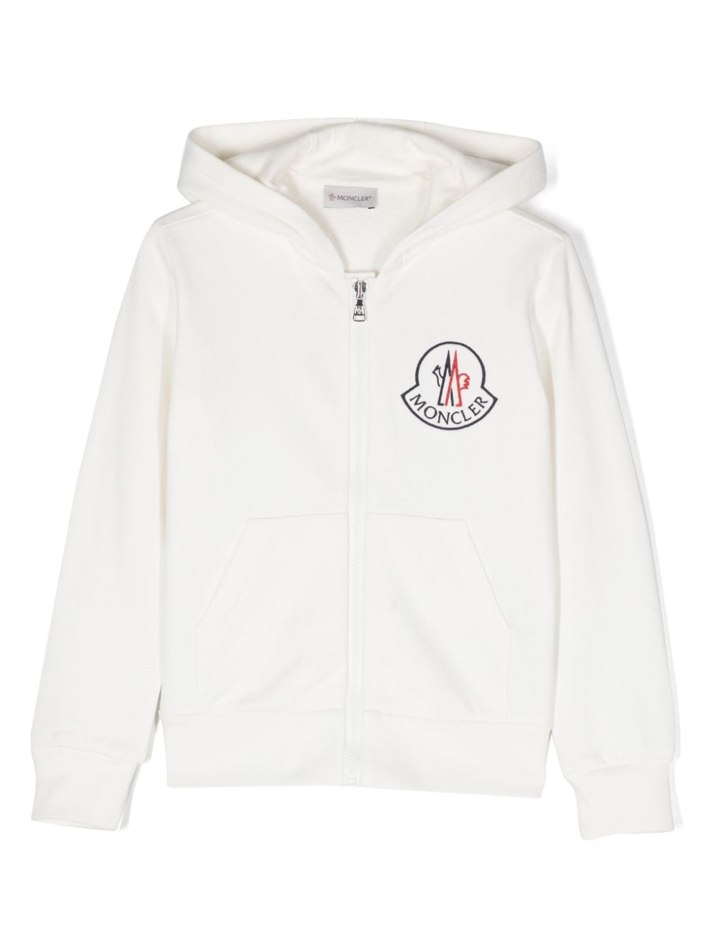 Moncler Enfant logo-patch zip-fastening hoodie - White von Moncler Enfant