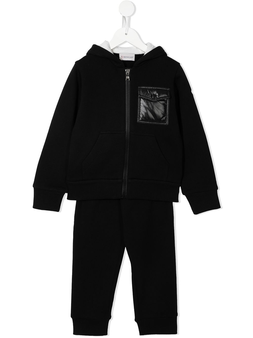 Moncler Enfant logo-patch zip-up tracksuit set - Black von Moncler Enfant