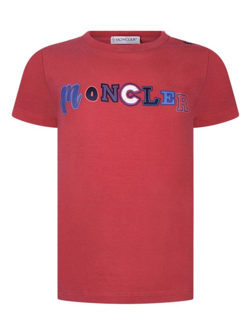 Moncler Enfant logo-print cotton T-shirt - Red von Moncler Enfant