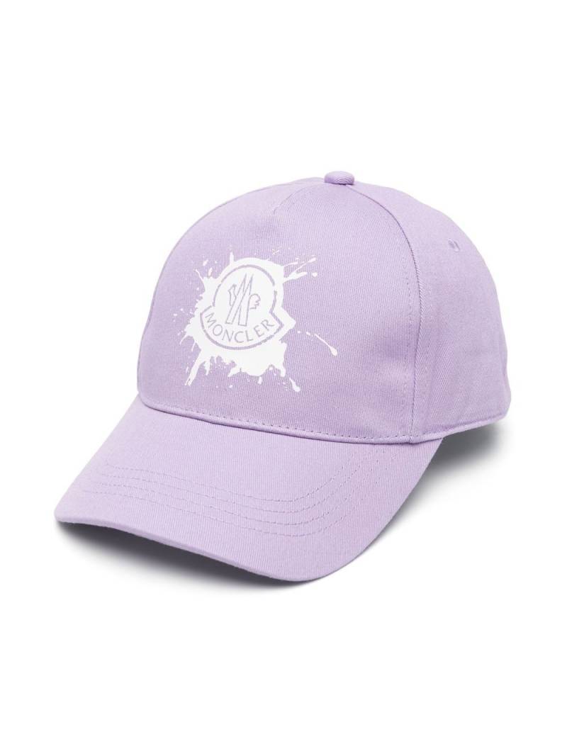 Moncler Enfant logo-print cotton baseball cap - Purple von Moncler Enfant