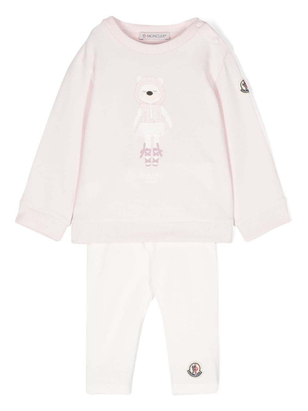 Moncler Enfant logo-print cotton trousers set - Pink von Moncler Enfant