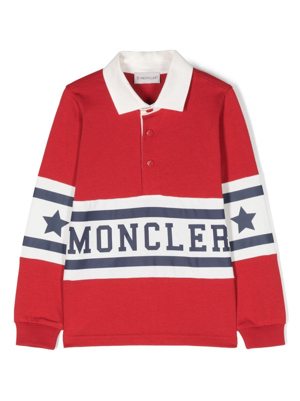 Moncler Enfant logo-print jersey polo shirt - Red von Moncler Enfant