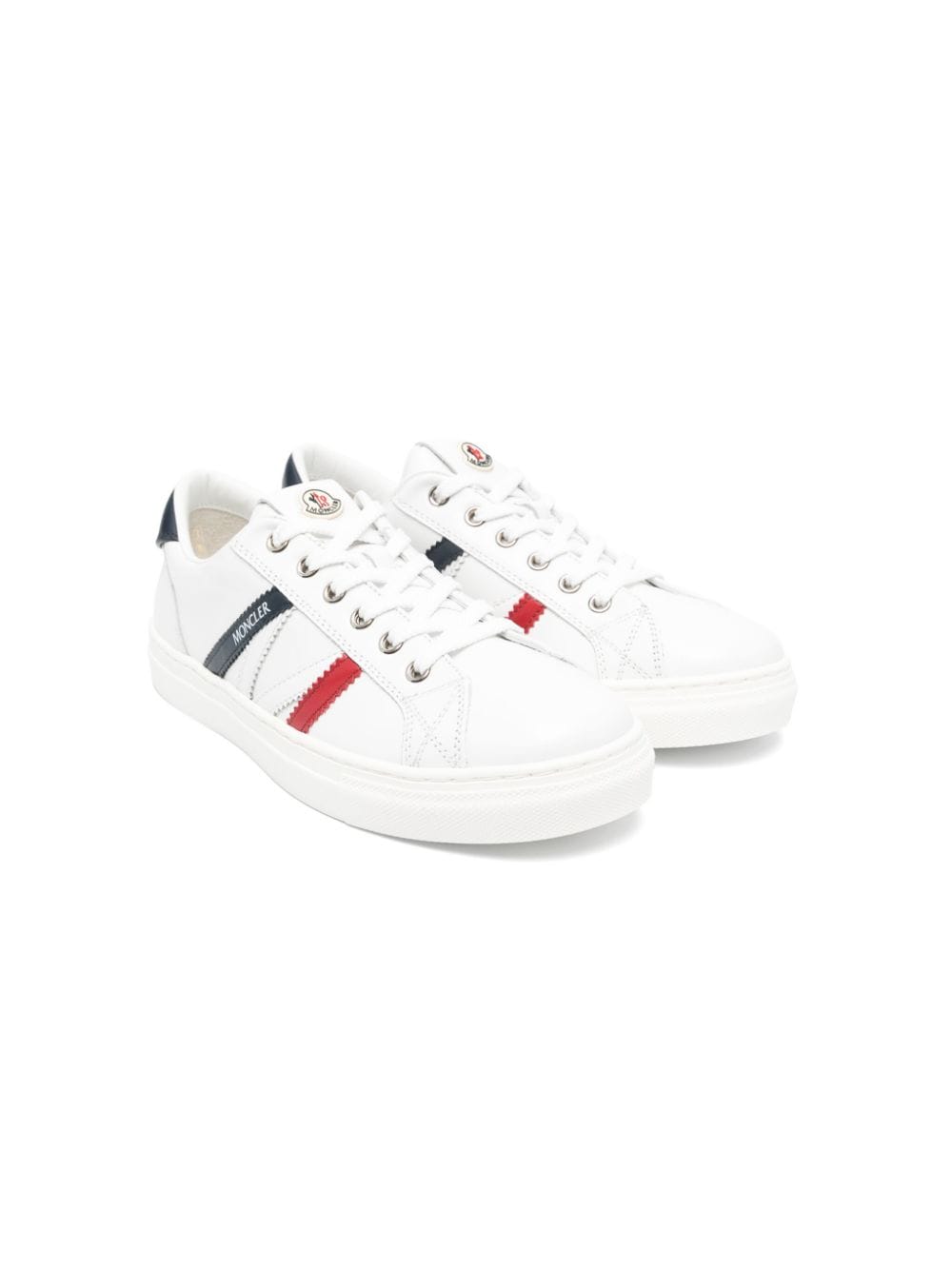 Moncler Enfant logo-print leather sneakers - White von Moncler Enfant