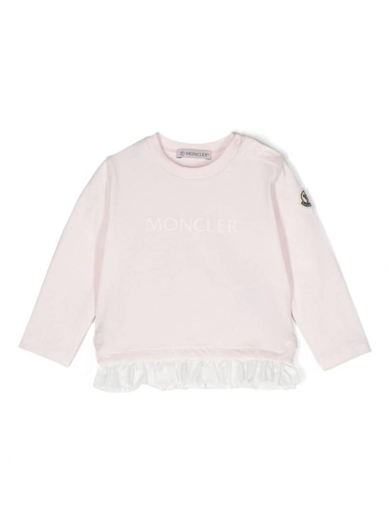 Moncler Enfant logo-print long-sleeve T-shirt - Pink von Moncler Enfant
