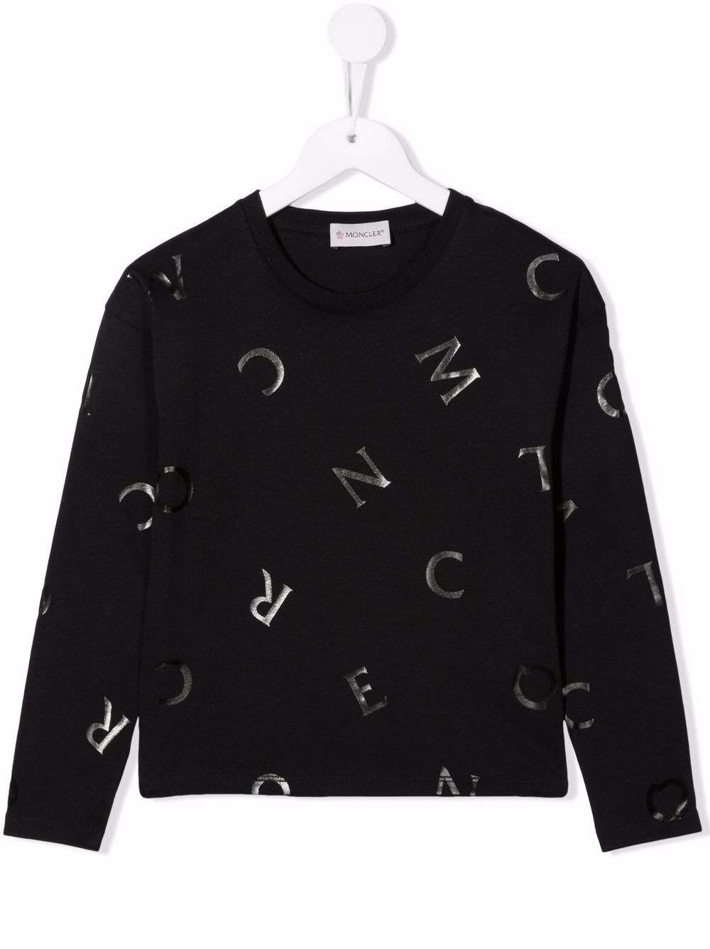 Moncler Enfant logo print long-sleeve top - Black von Moncler Enfant