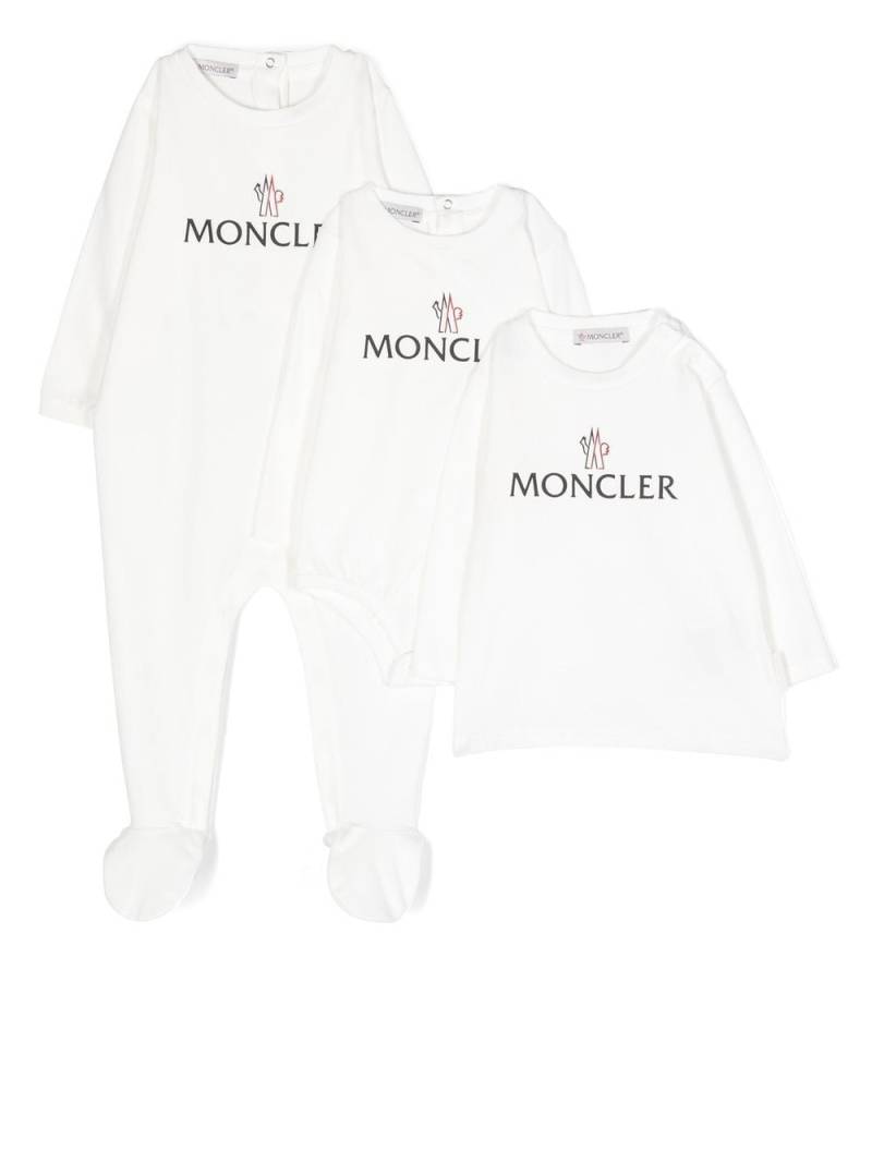 Moncler Enfant logo-print long-sleeved bodie (set of 3) - White von Moncler Enfant