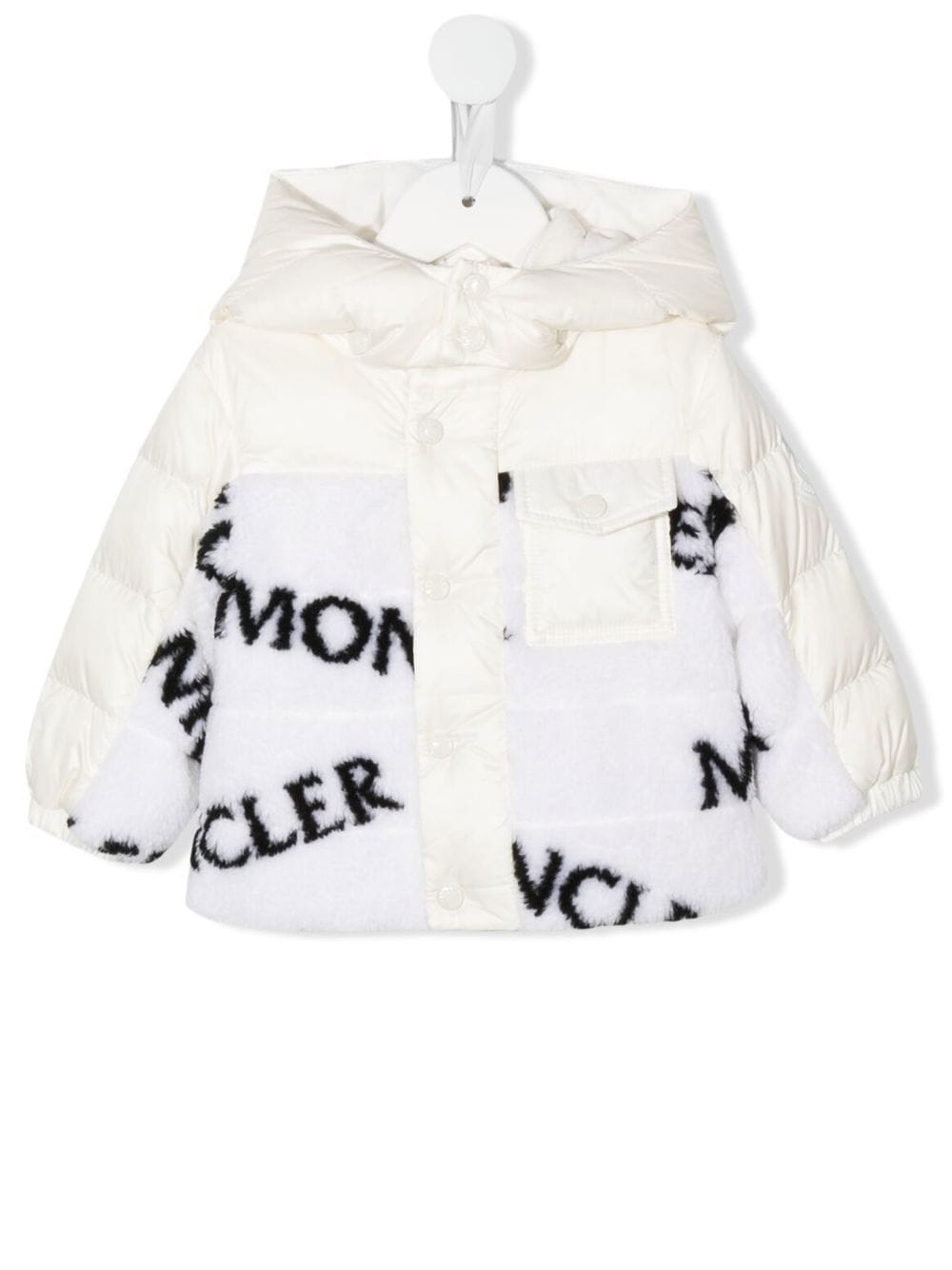 Moncler Enfant logo-print padded down jacket - White von Moncler Enfant