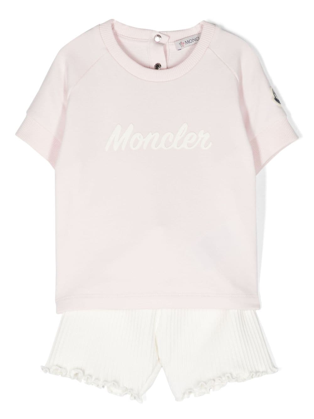 Moncler Enfant logo-print ribbed short set - Pink von Moncler Enfant
