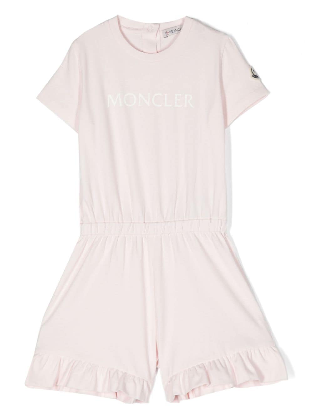 Moncler Enfant logo-print romper - Pink von Moncler Enfant