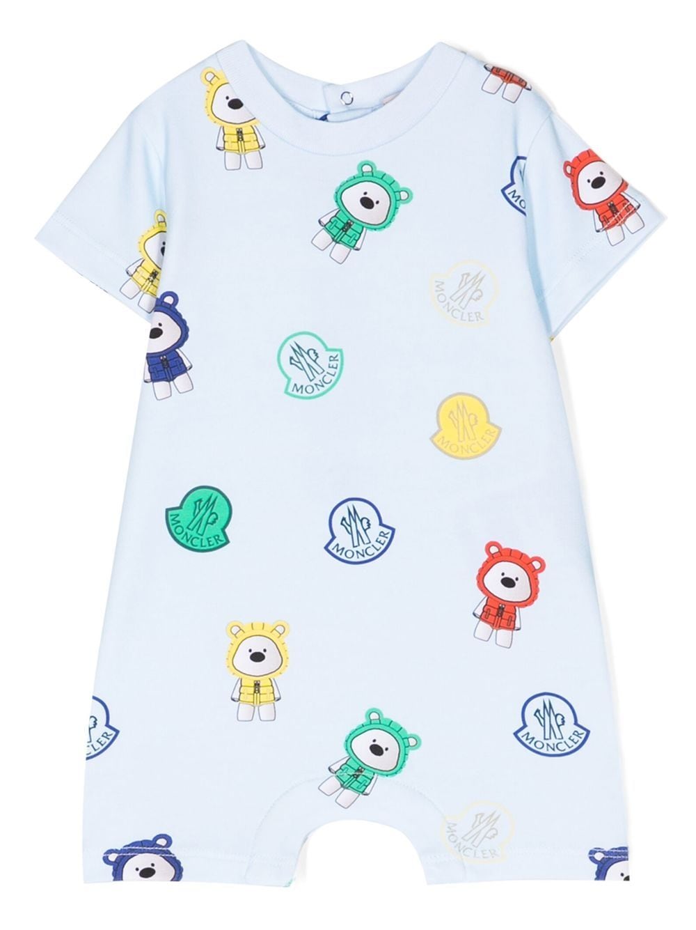 Moncler Enfant logo-print short-sleeved romper - Blue von Moncler Enfant