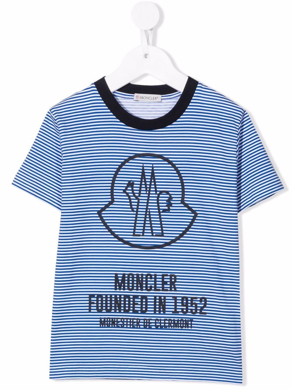 Moncler Enfant logo-print striped T-shirt - Blue von Moncler Enfant