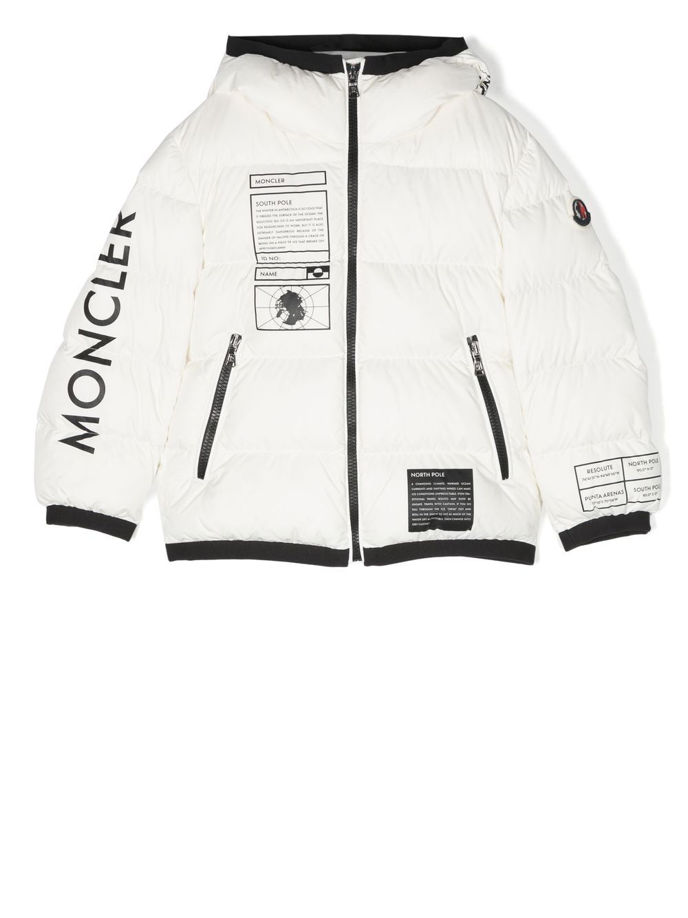 Moncler Enfant logo-print zip-up padded jacket - Neutrals von Moncler Enfant