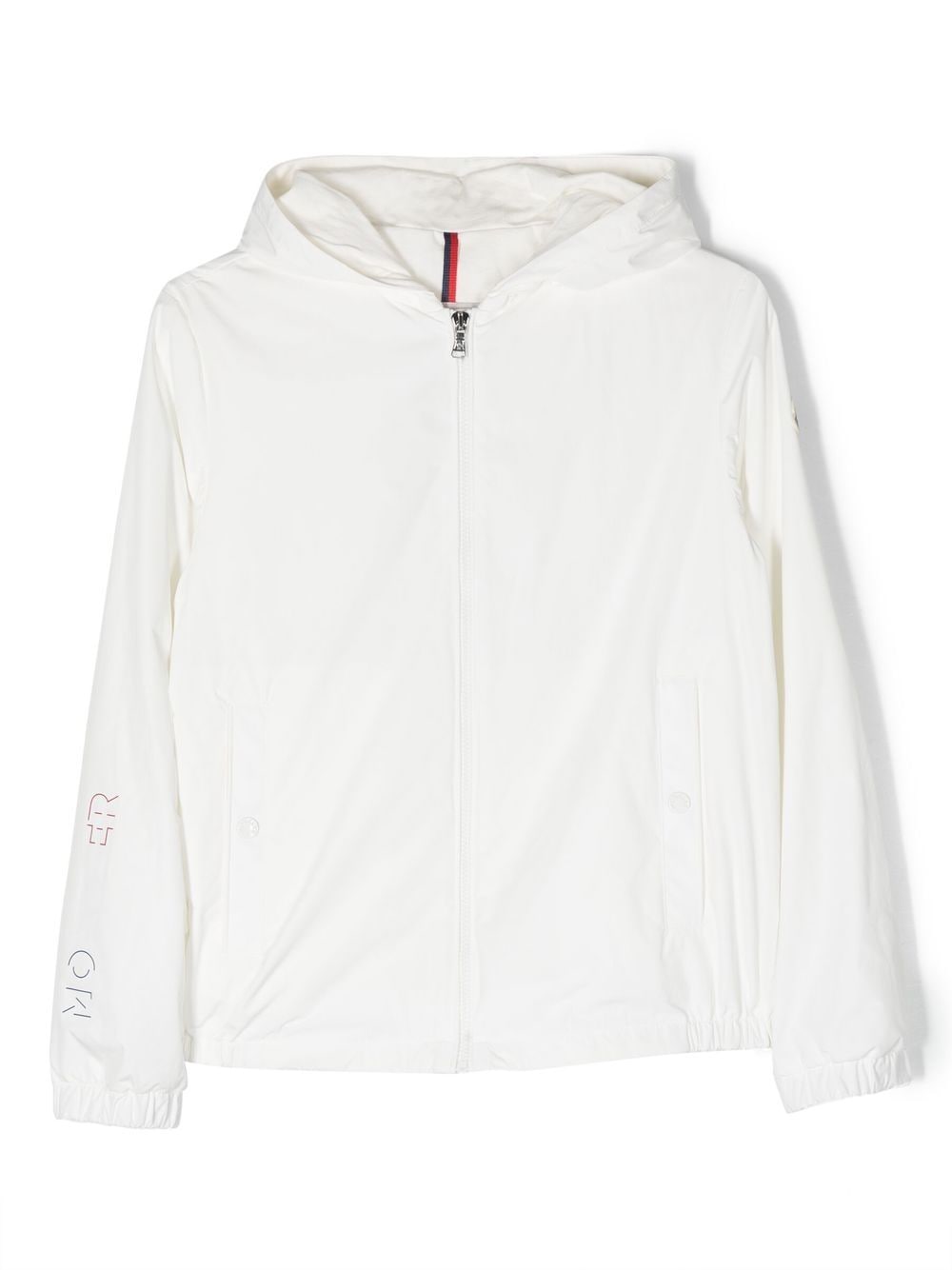 Moncler Enfant logo-print zip-up raincoat - White von Moncler Enfant