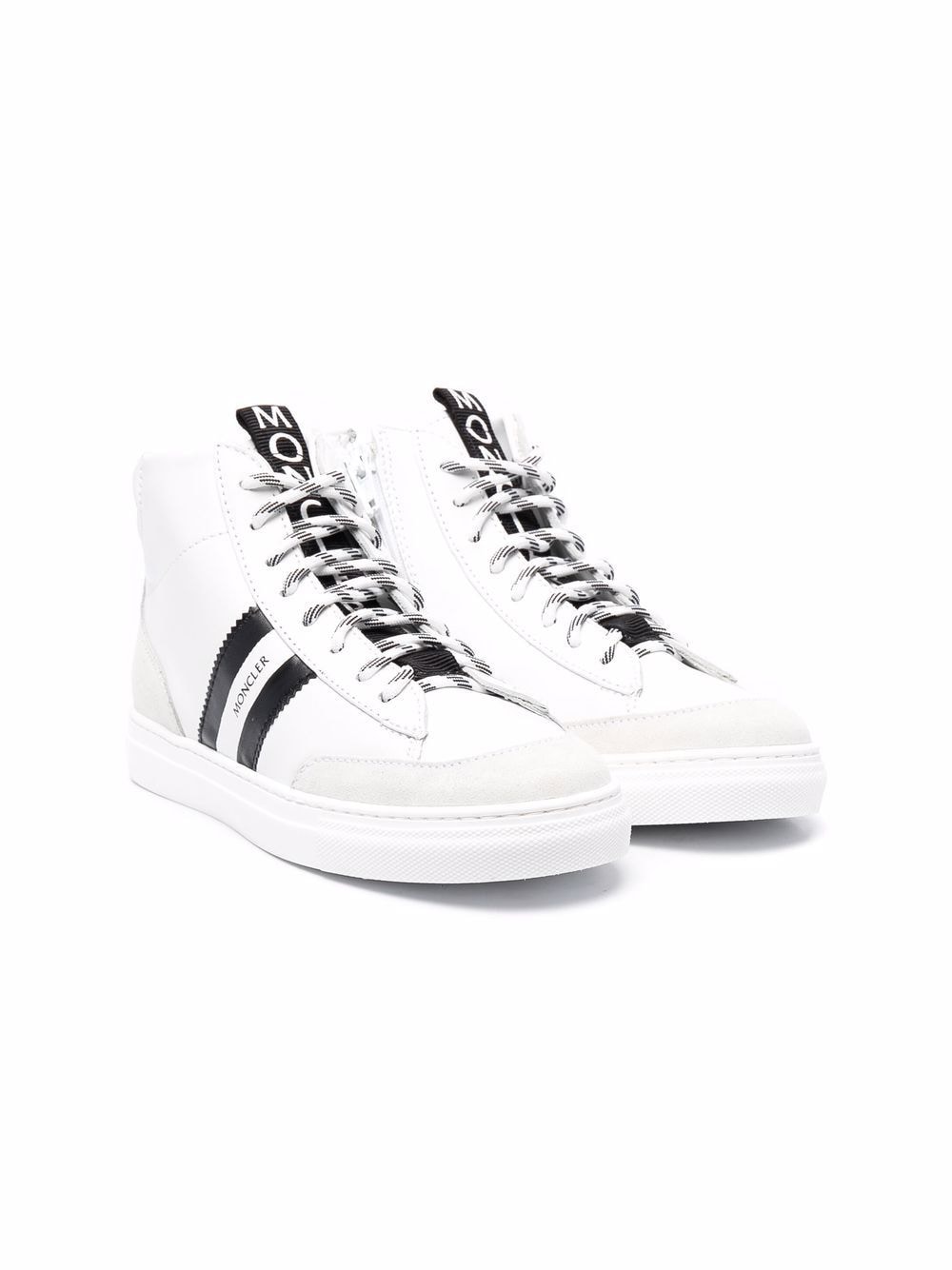 Moncler Enfant logo-tape detail hi-top trainers - White von Moncler Enfant