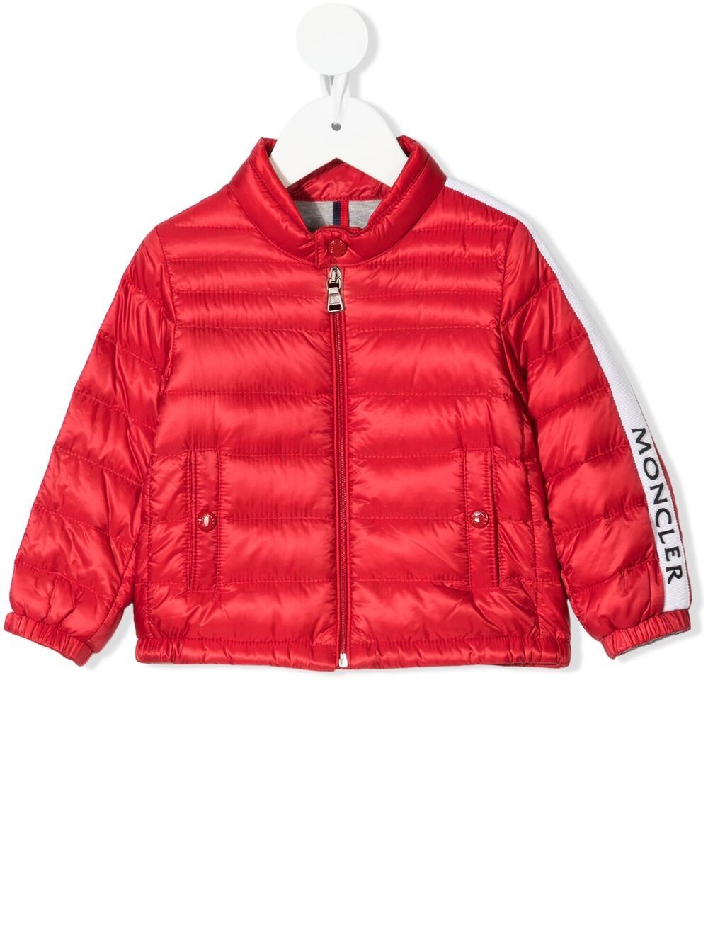 Moncler Enfant logo-trim padded jacket - Red von Moncler Enfant