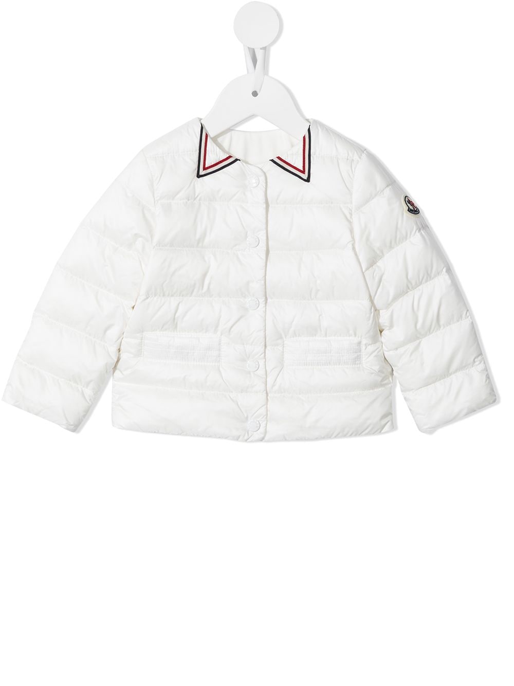 Moncler Enfant logo-trim padded jacket - White von Moncler Enfant