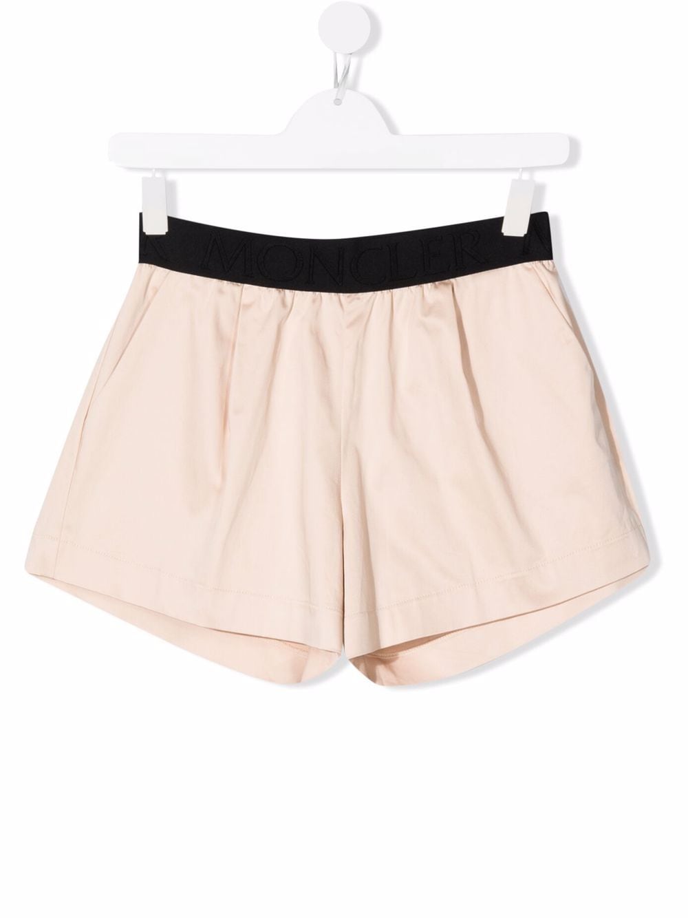 Moncler Enfant logo-waist cotton shorts - Neutrals von Moncler Enfant