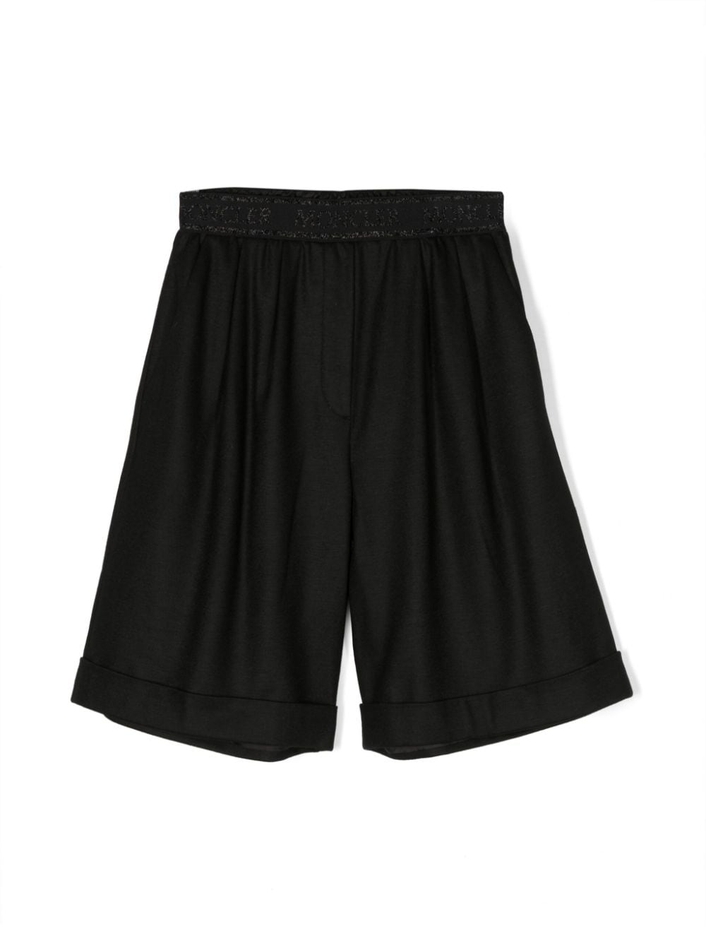 Moncler Enfant logo-waistband shorts - Black von Moncler Enfant