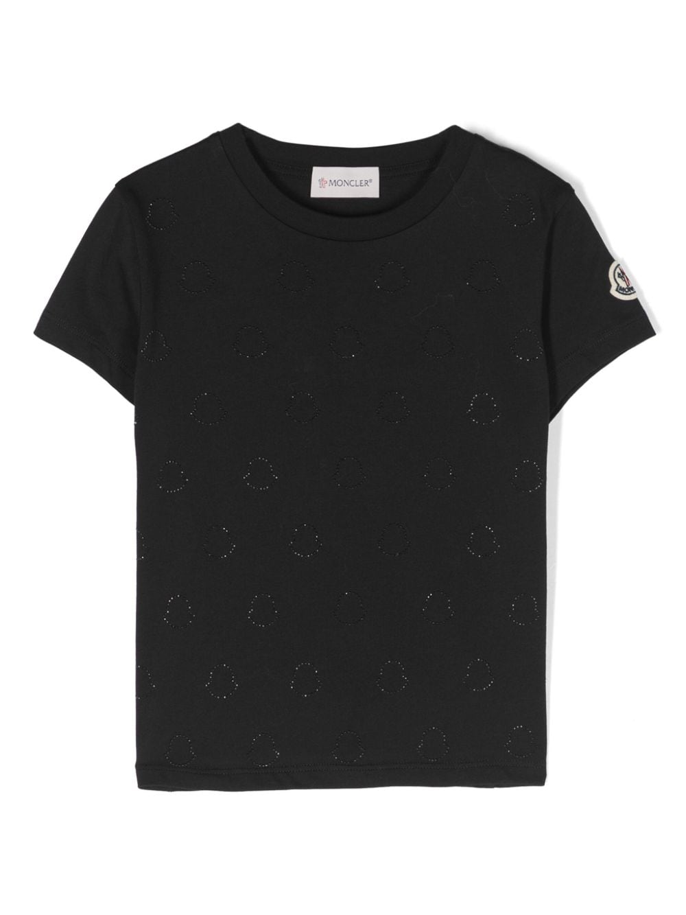 Moncler Enfant monogram cotton T-shirt - Black von Moncler Enfant