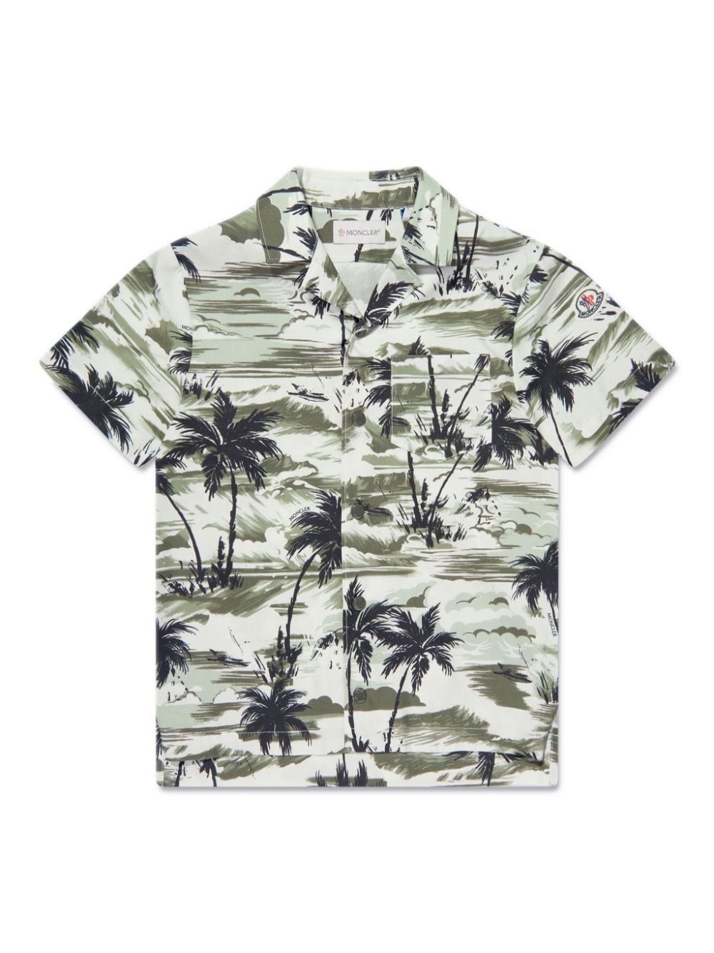 Moncler Enfant palm tree-print cotton shirt - Green von Moncler Enfant