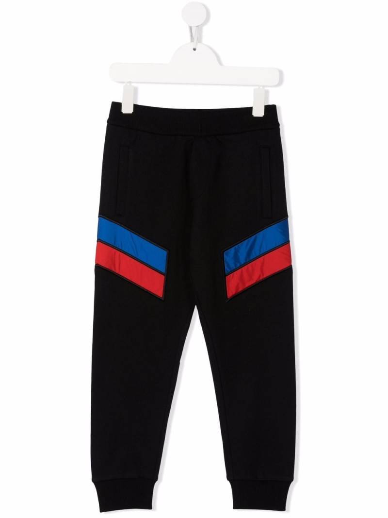 Moncler Enfant panelled logo-patch joggers - Black von Moncler Enfant