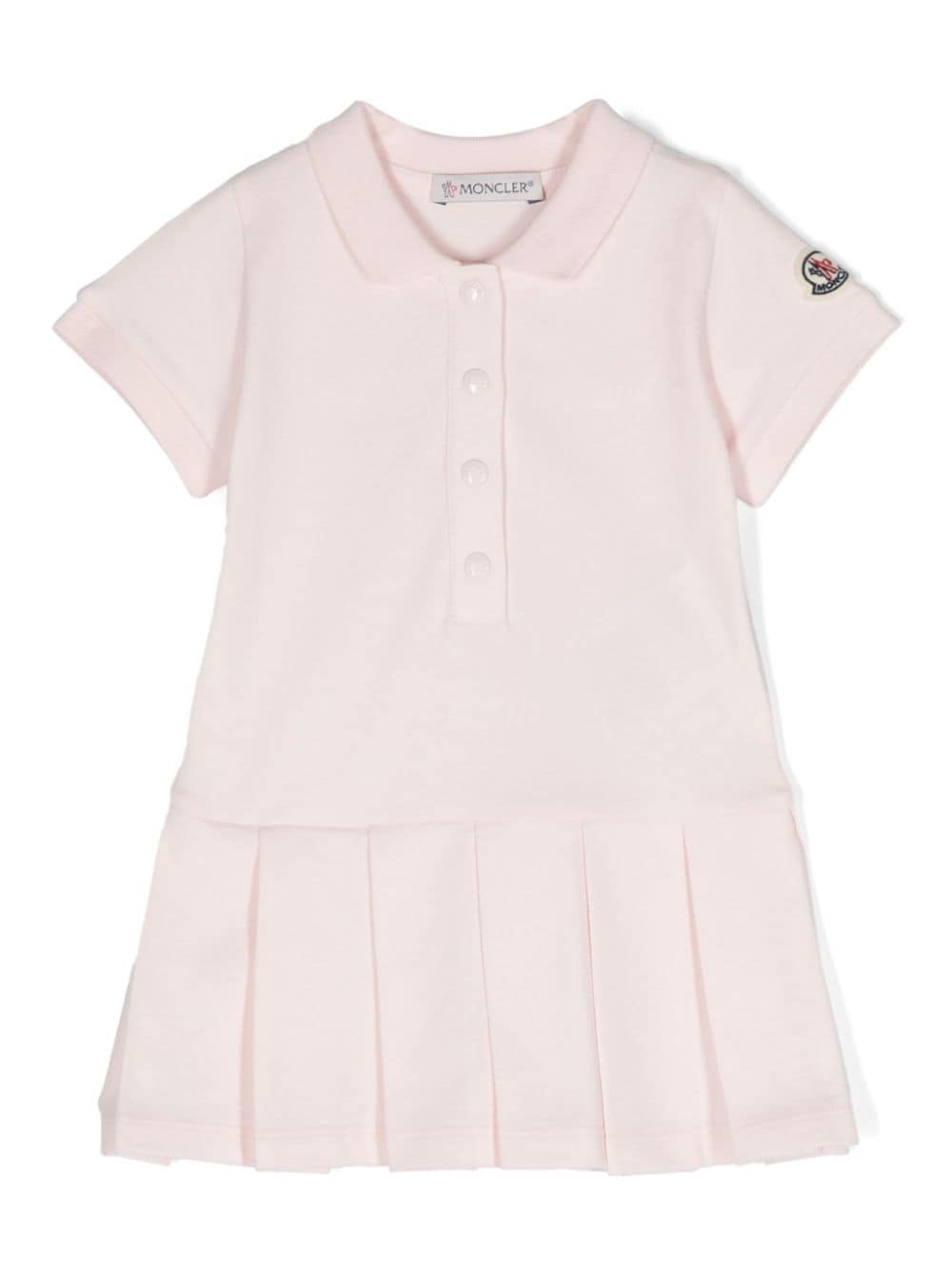 Moncler Enfant piqué-weave pleated dress - Pink von Moncler Enfant