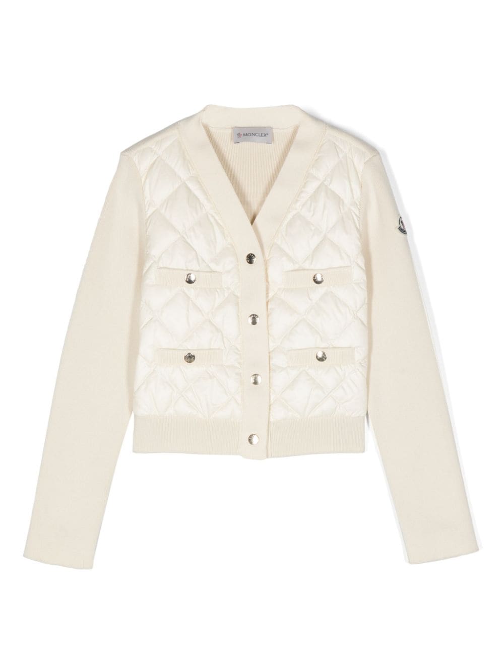 Moncler Enfant quilted-detail press-stud cardigan - White von Moncler Enfant