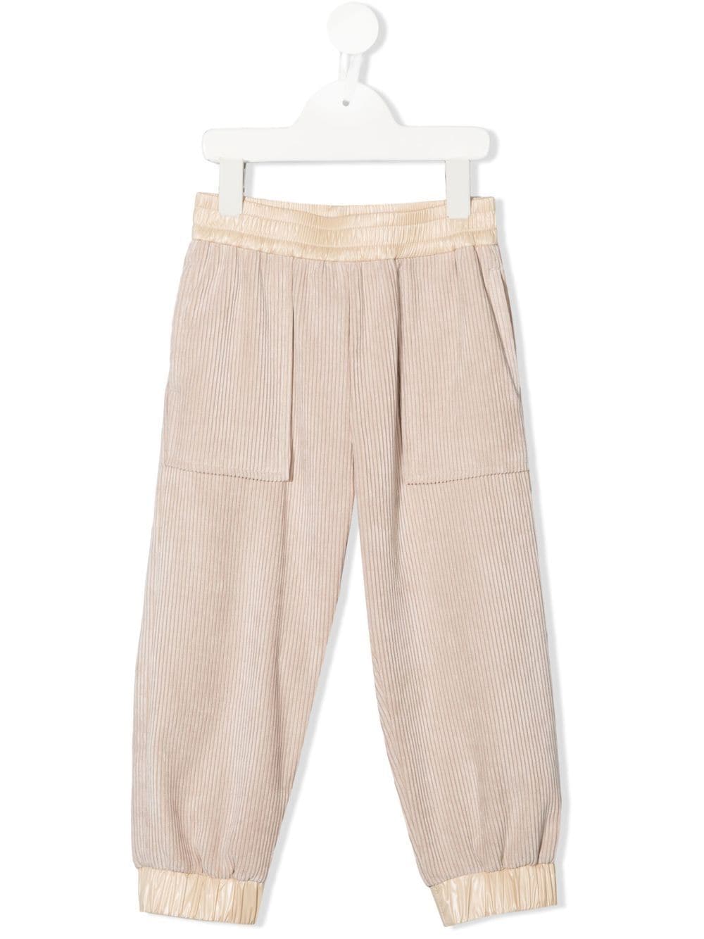 Moncler Enfant ribbed slip-on trousers - Neutrals von Moncler Enfant