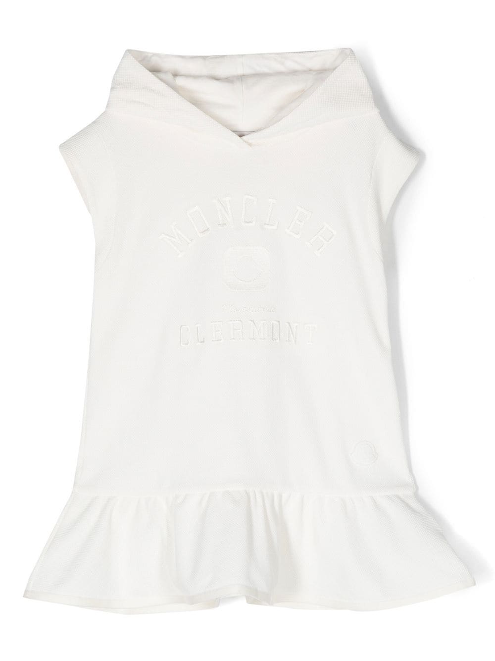 Moncler Enfant ruffle-hem hoodie dress - White von Moncler Enfant