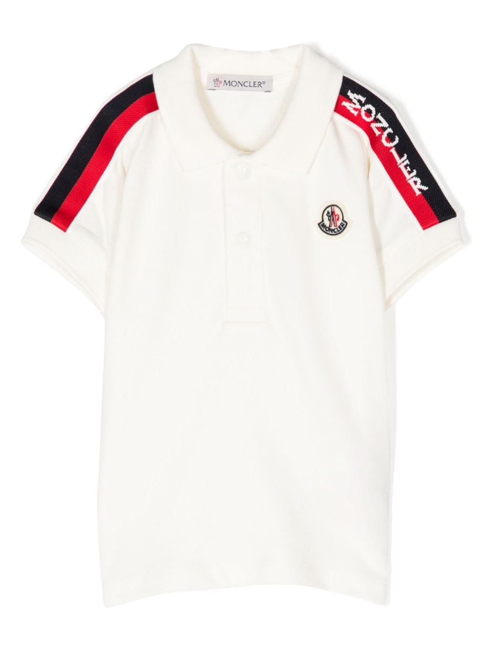 Moncler Enfant side-stripe logo-patch polo shirt - White von Moncler Enfant