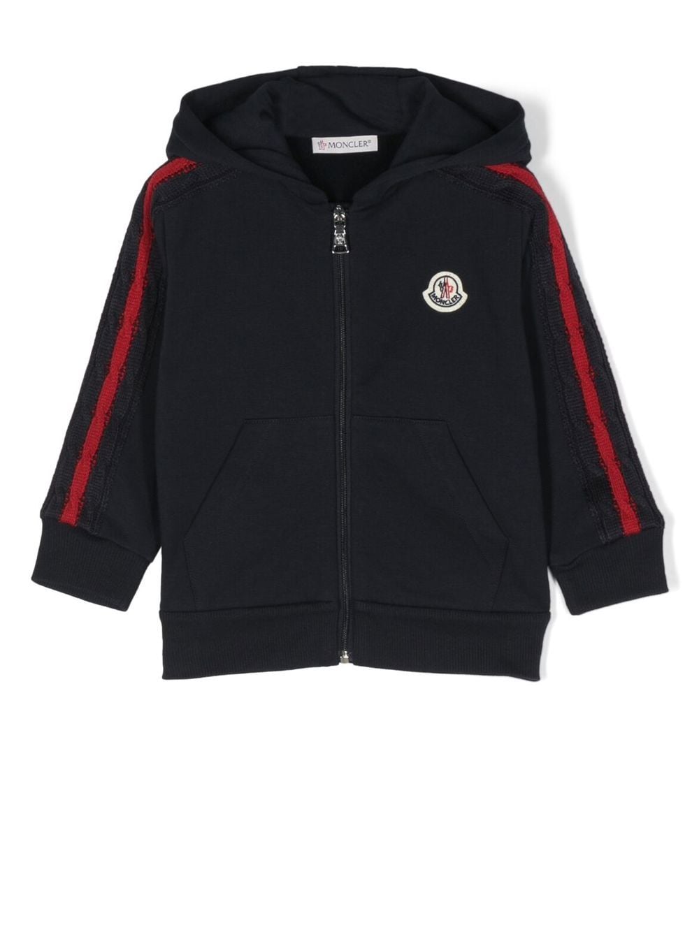 Moncler Enfant side-stripe zip-up hoodie - Blue von Moncler Enfant