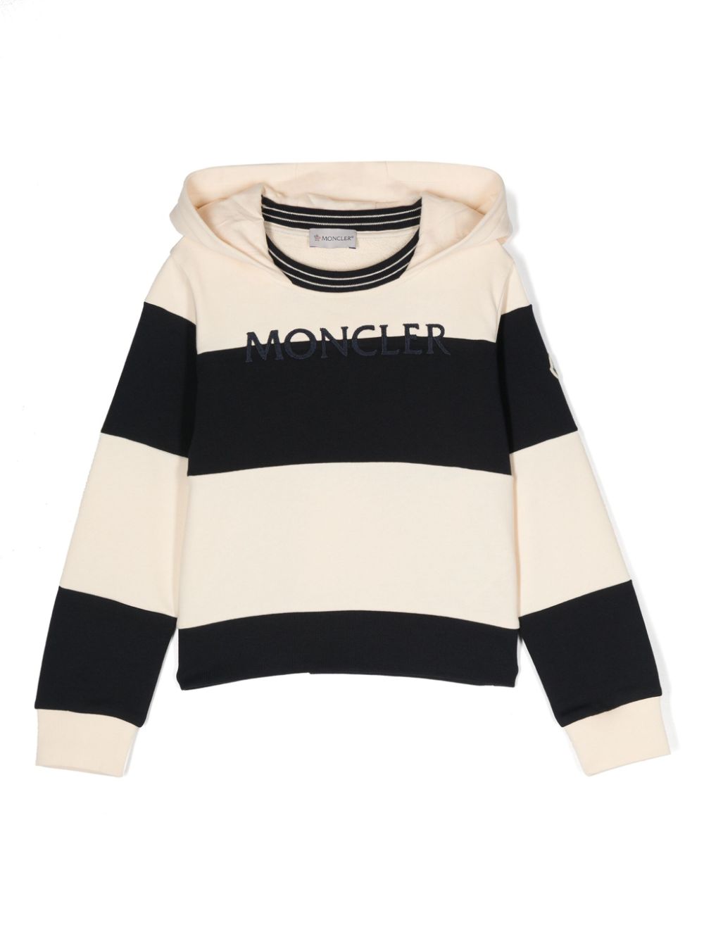 Moncler Enfant striped cotton hoodie - Black von Moncler Enfant