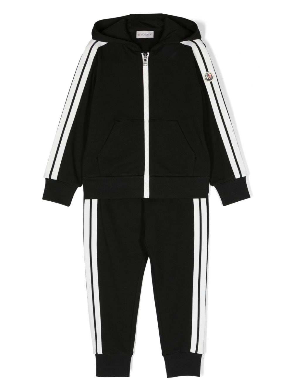 Moncler Enfant striped cotton track suit - Black von Moncler Enfant