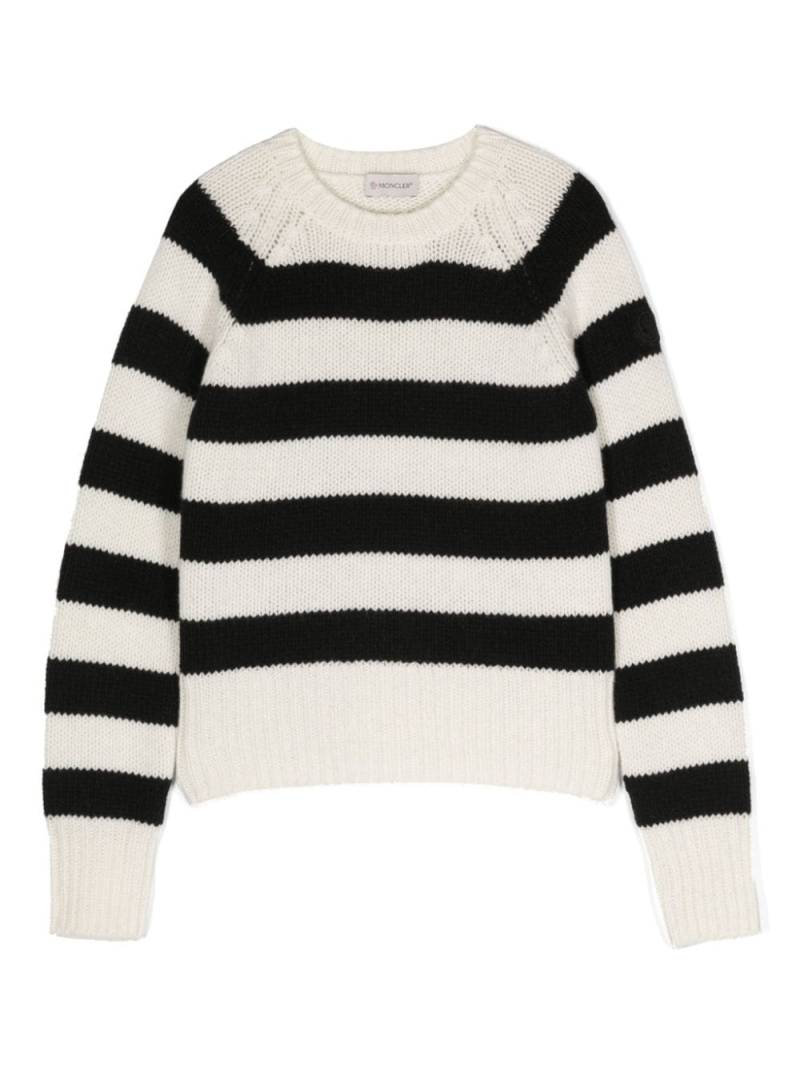 Moncler Enfant striped-pattern virgin-wool jumper - Black von Moncler Enfant