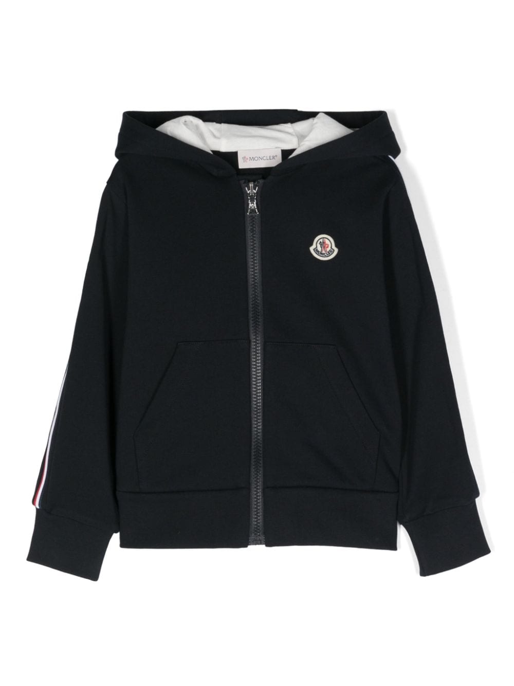 Moncler Enfant striped zipped cotton hoodie - Blue von Moncler Enfant