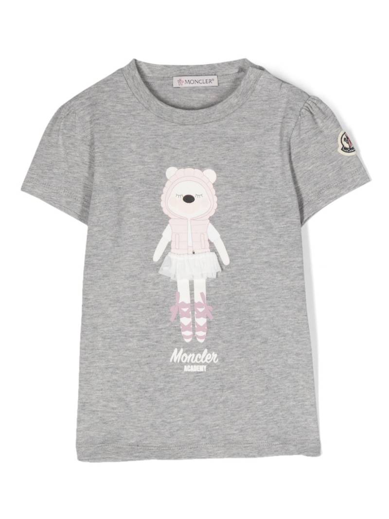 Moncler Enfant teddy bear-print T-shirt - Grey von Moncler Enfant
