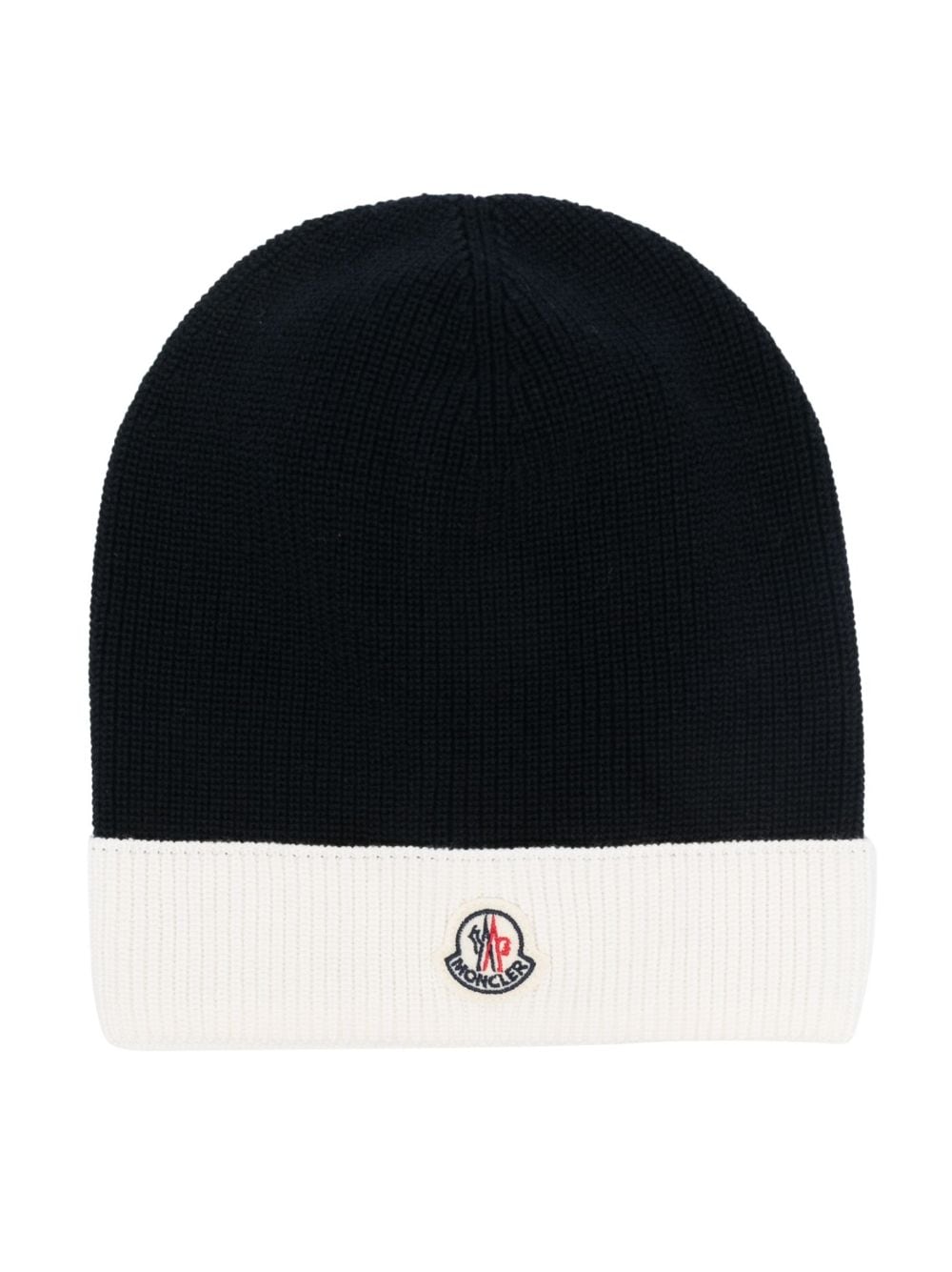 Moncler Enfant two-tone cotton beanie - Blue von Moncler Enfant