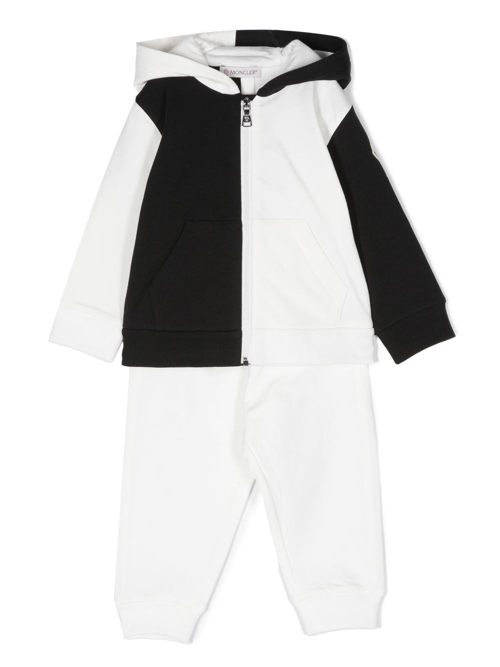 Moncler Enfant two-tone hooded tracksuit set - White von Moncler Enfant