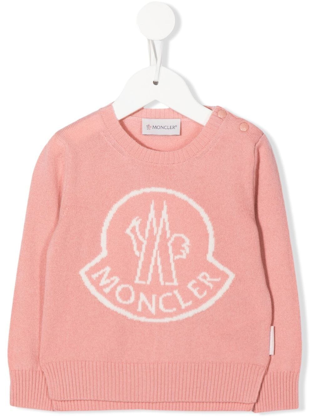 Moncler Enfant wool-cashmere logo knit jumper - Pink von Moncler Enfant