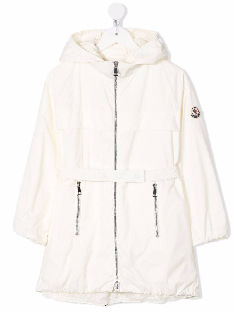 Moncler Enfant zip-up hooded coat - White von Moncler Enfant