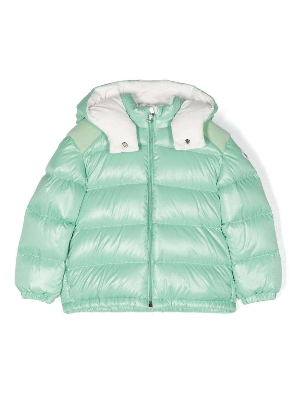 Moncler Enfant zip-up shimmer padded jacket - Green von Moncler Enfant