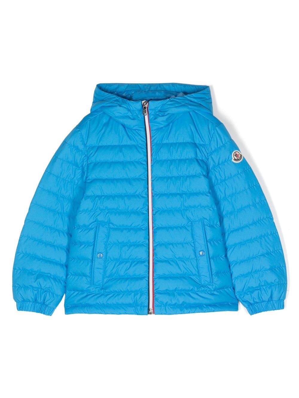 Moncler Enfant zip-up stripe-detail jacket - Blue von Moncler Enfant